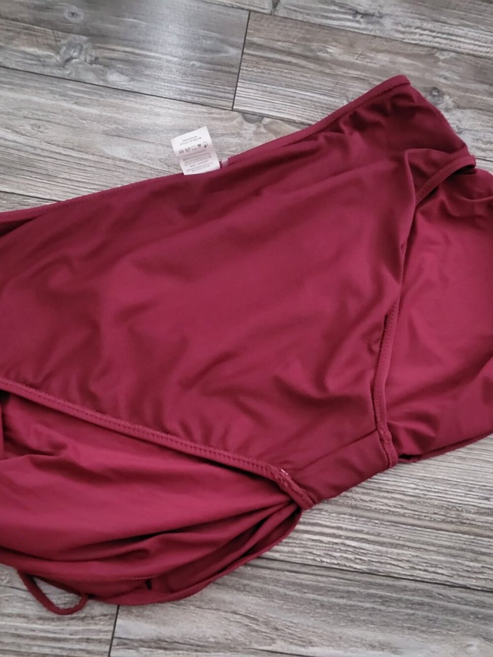 Maroon Ruched Swim Skirt Bikini Bottom 16 - Picture 8 of 10